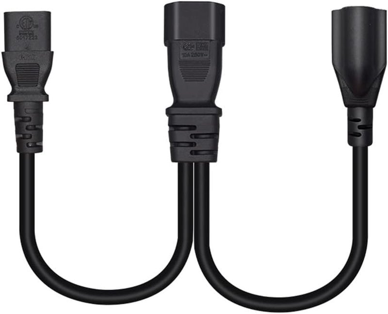 TEWOXIN 5 pcs IEC320 C14 to C13 + NEMA 5-15R Y Splitter Power Cord,for Server, PC, Monitor 1-to-2 Power Adapter Cable(0.3M/1FT) - Image 5